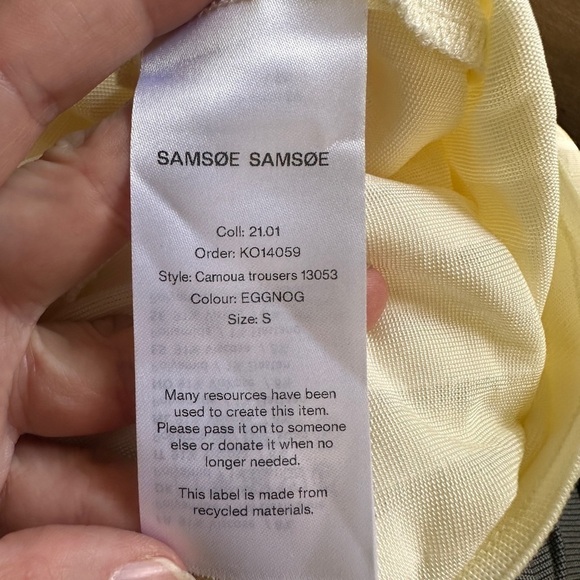 samsoe samsoe camoua trousers in eggnog - Picture 7 of 11